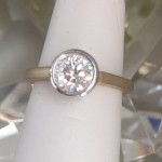 Bezel two tone engagement ring