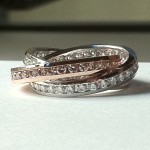 Pink and White Diamond Rolling Ring
